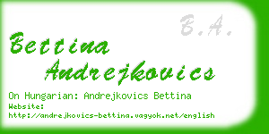 bettina andrejkovics business card